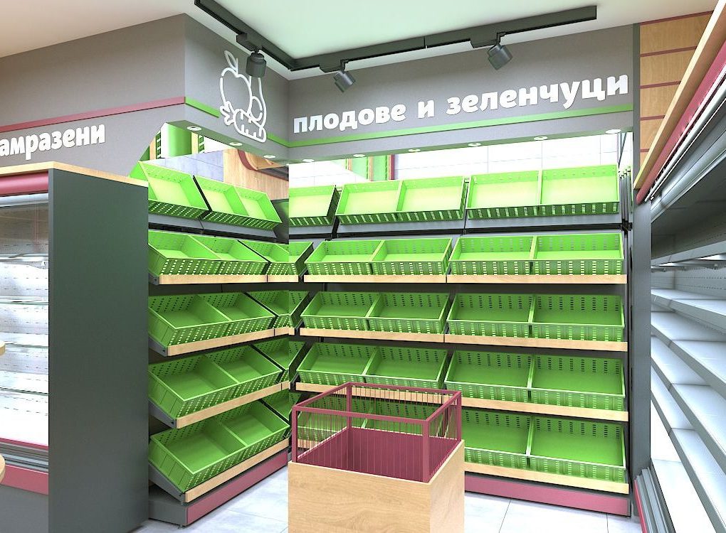 Рафтове за плодове и зеленчуци за свежа и подредена търговска зона